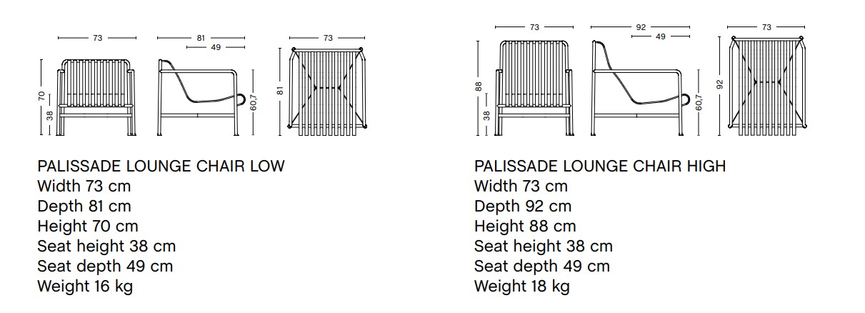 PALISSADE LOUNGE CHAIR מידות