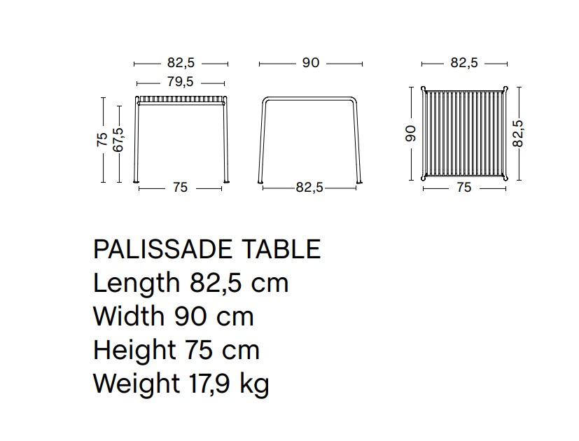 Palissade Table מידות