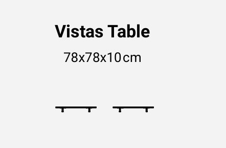 vistas table מידות