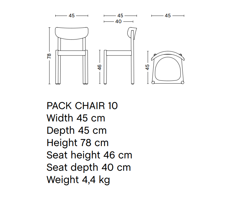 Pack Chair מידות